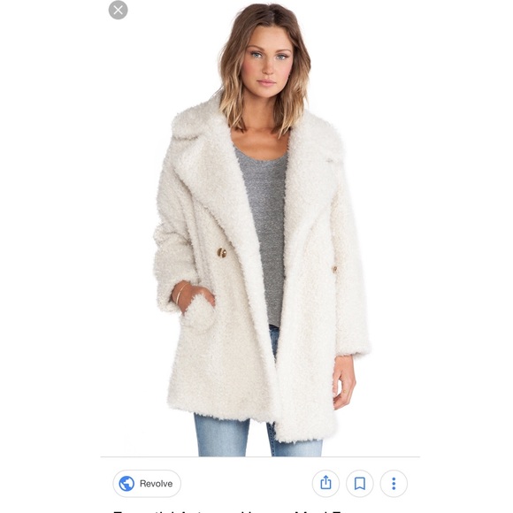 Beige Fur Shearling Coat - Picture 4 of 6